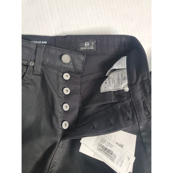 Adriano Goldschmied Jeans Sz 24 Alexxis Vintage Slim High Rise Faux Leather - Picture 9 of 12